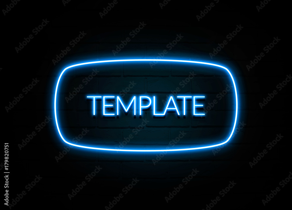 Template - colorful Neon Sign on brickwall Template - colorful Neon Sign on brickwall