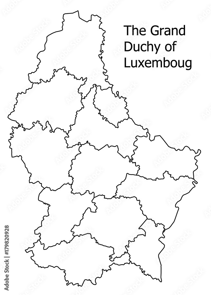 The Grand Duchy of Luxembourg border on a white background circuit