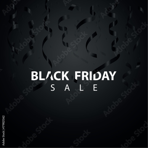 Black Friday background for banner, flyer and poster. Black serpentine on a black background.