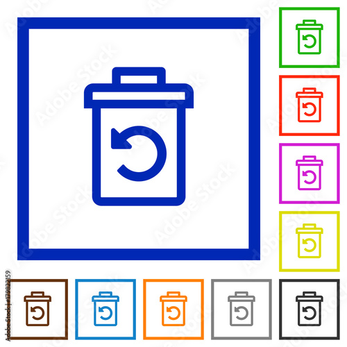 Undelete flat framed icons