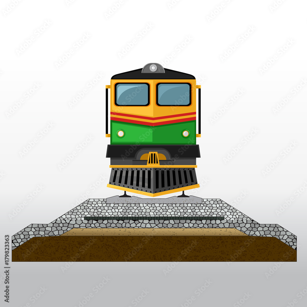 railroad Pavement layers Vector illustration