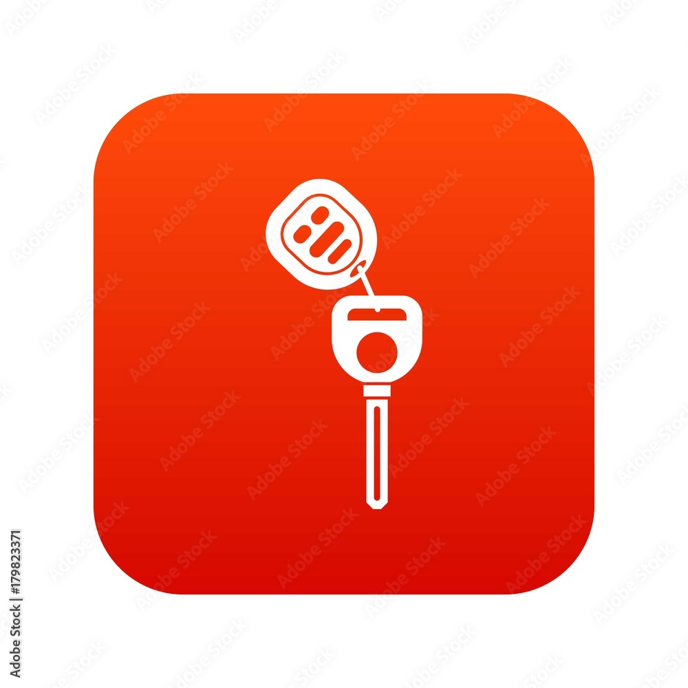 Car key with remote control icon digital red Car key with remote control icon digital red