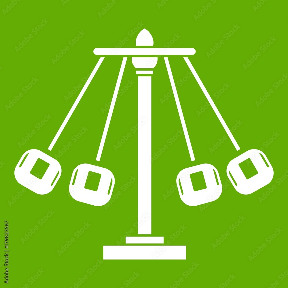 Carnival swing ride icon green Carnival swing ride icon green