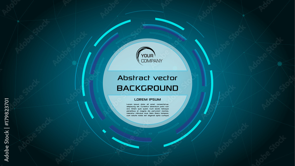 Vector abstract background with blue HUD circle Vector abstract background with blue HUD circle