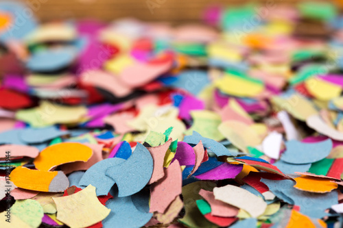 confetti with wooden background