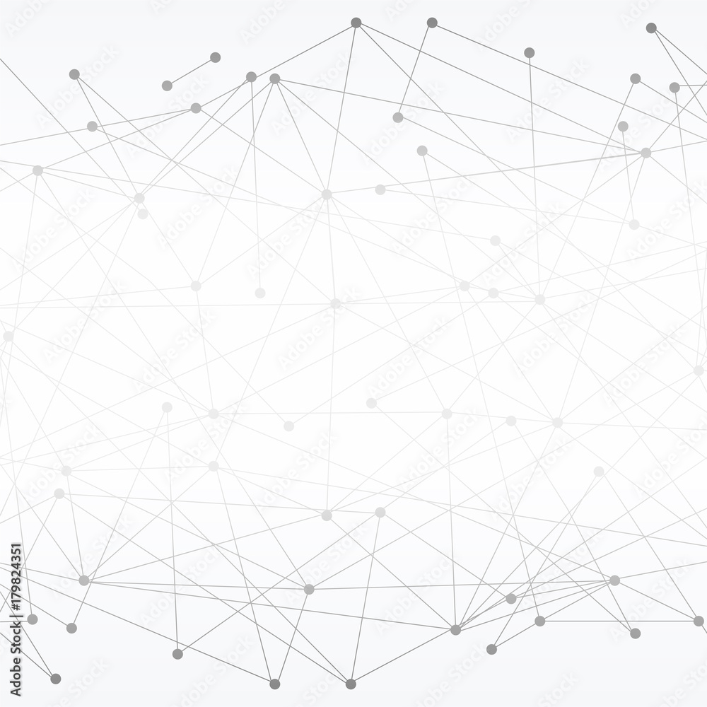 Abstract Digital background of Science or Blockchain. Square format. Molecules or blocks are connected. Vector Illustration.