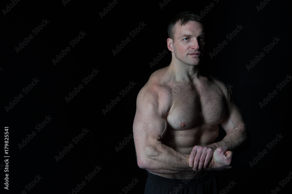 Fototapeta premium Man with muscular body and torso.