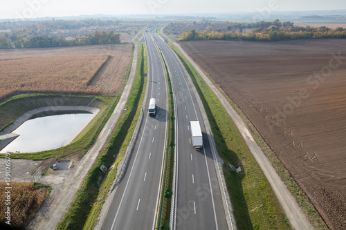 aerial view of the highway