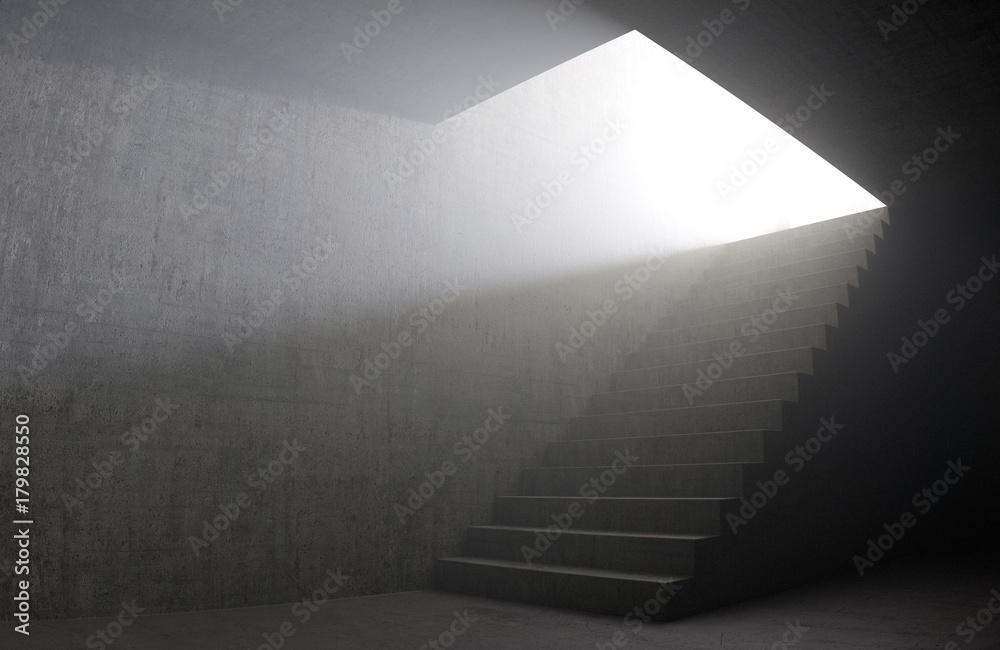 Obraz premium Stairway from basement upstairs to light