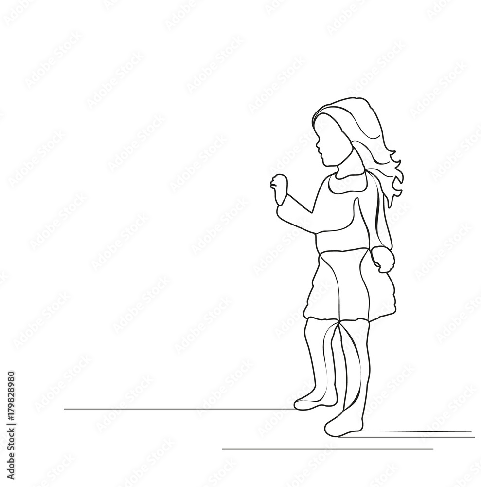sketch little girl vector sketch little girl vector
