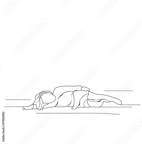 sketch of a child lying vector, isolated