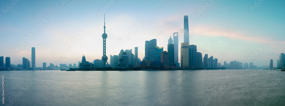 Panorama Shanghai city skyline, Shanghai China