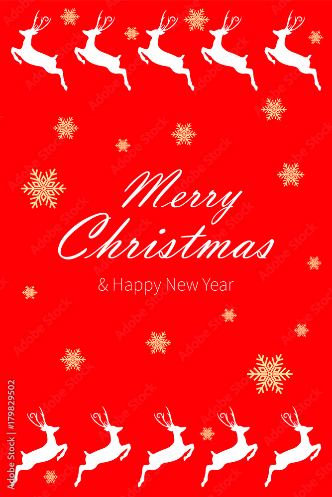 Happy New Year design on red background with decoration and an inscription. Merry Christmas vector illustration. Holiday greeting. Happy New Year design on red background with decoration and an inscription. Merry Christmas vector illustration. Holiday greeting.