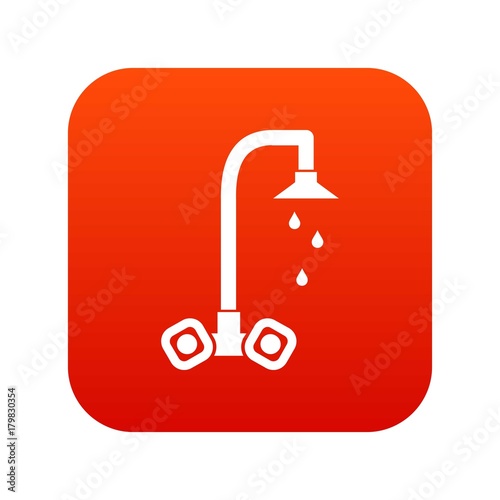 Dripping tap icon digital red