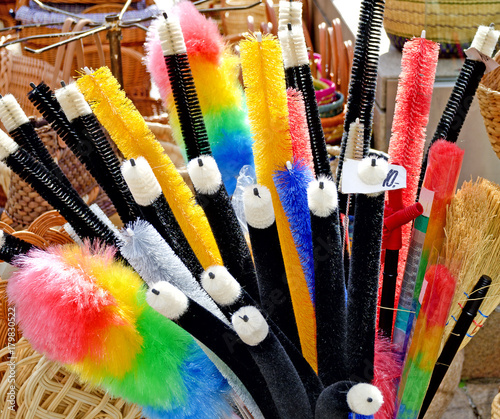 offering of a pedlar with  round brushes photo