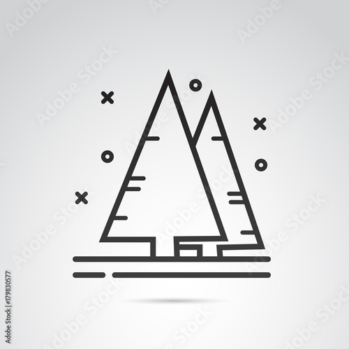 Winter, christmas tree vector icon.