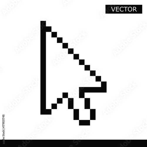 Pixel cursor arrow icon vector illustration