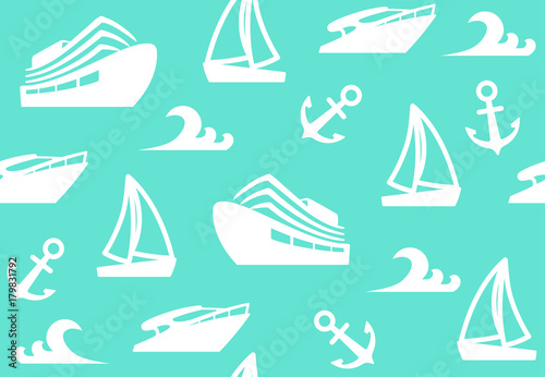 Seamless background of a sailing charter