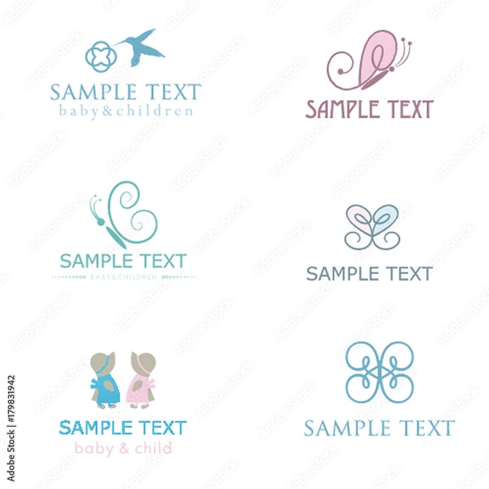 Baby and children icons in bright colors Baby and children icons in bright colors