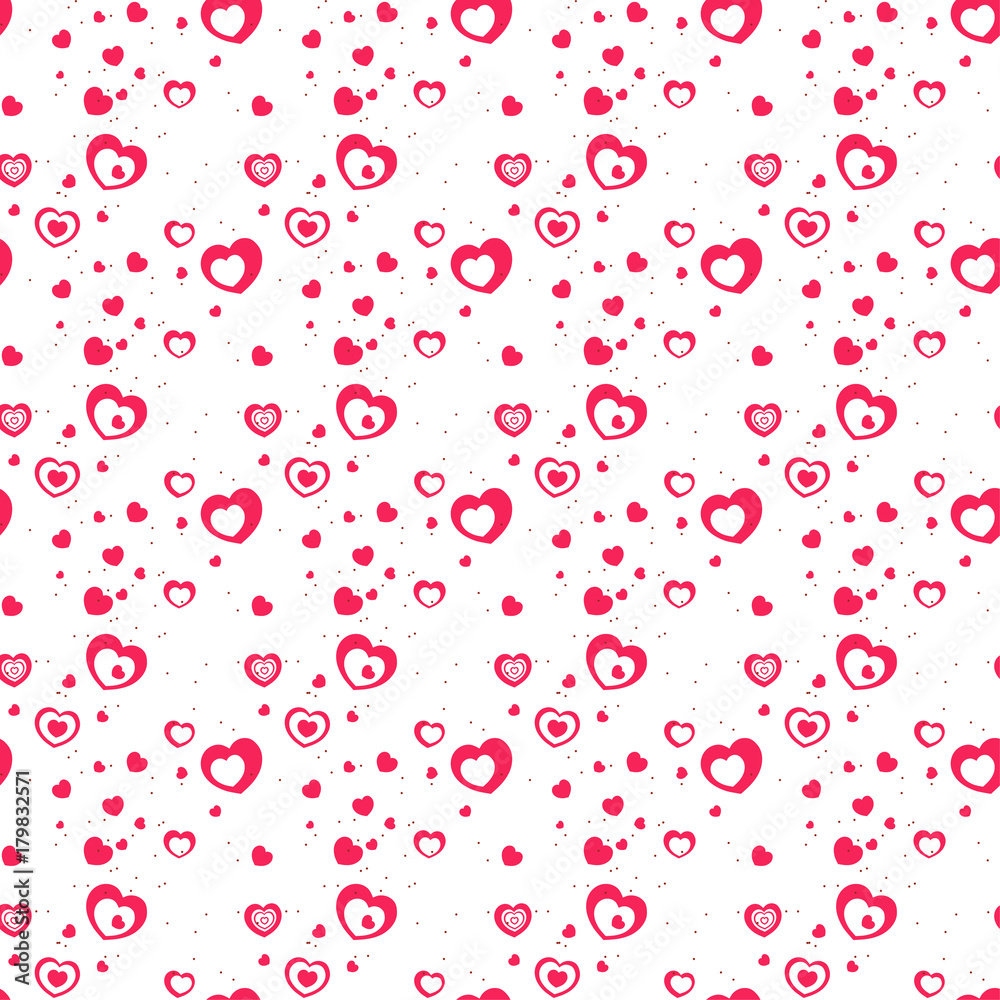Seamless stylish pattern with black hearts. Vector illustration