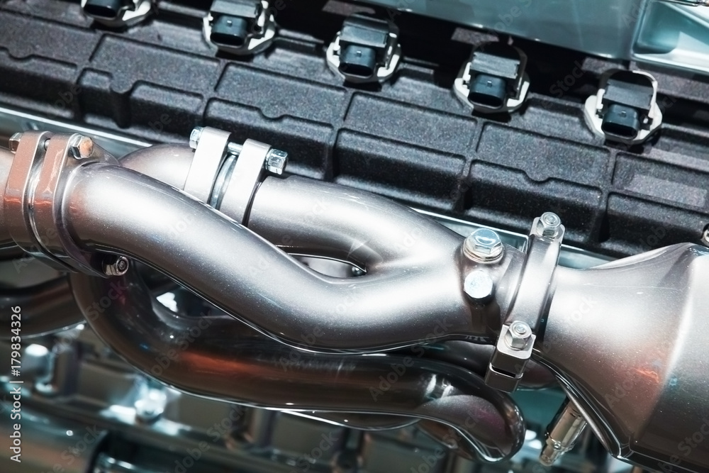 Cylinder block and air blower pipe. Sport car Cylinder block and air blower pipe. Sport car