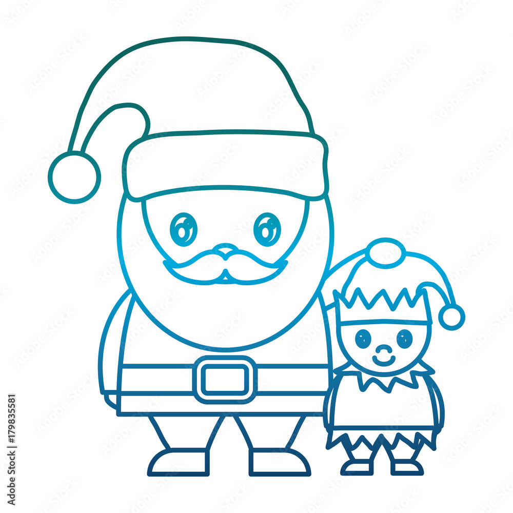 cartoon santa claus and santa helper icon over white background vector illustration cartoon santa claus and santa helper icon over white background vector illustration
