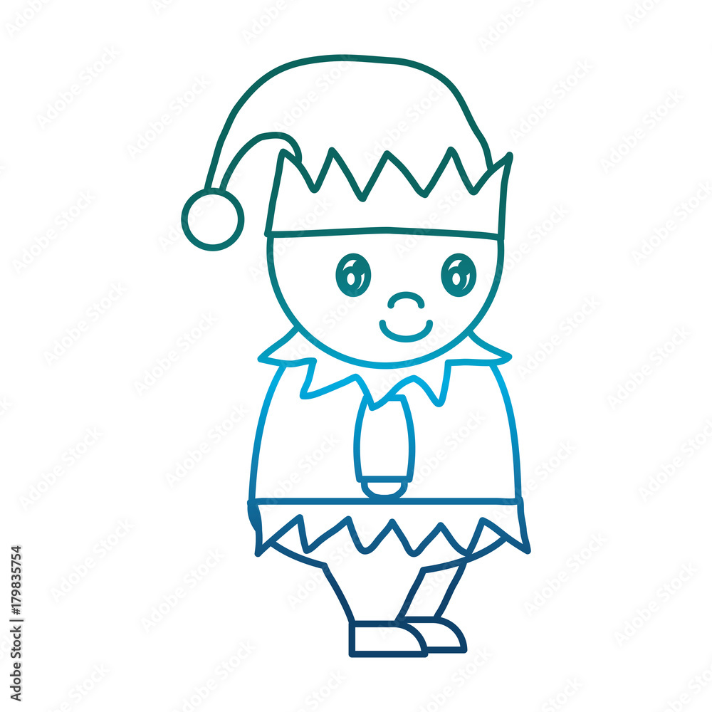 santa helper icon over white background vector illustration