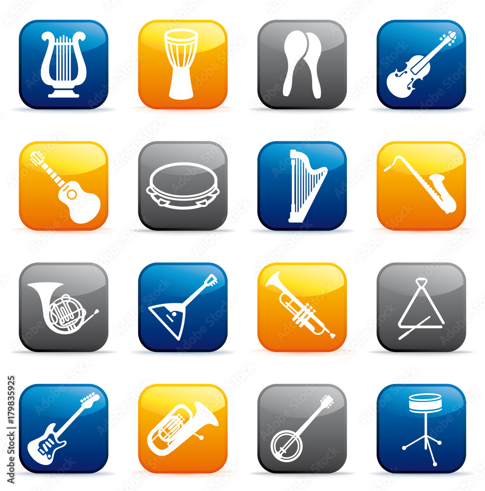 Buttons of musical instruments Buttons of musical instruments