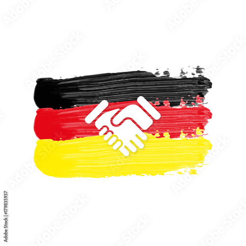 Deutschland Flagge mit Handschlag