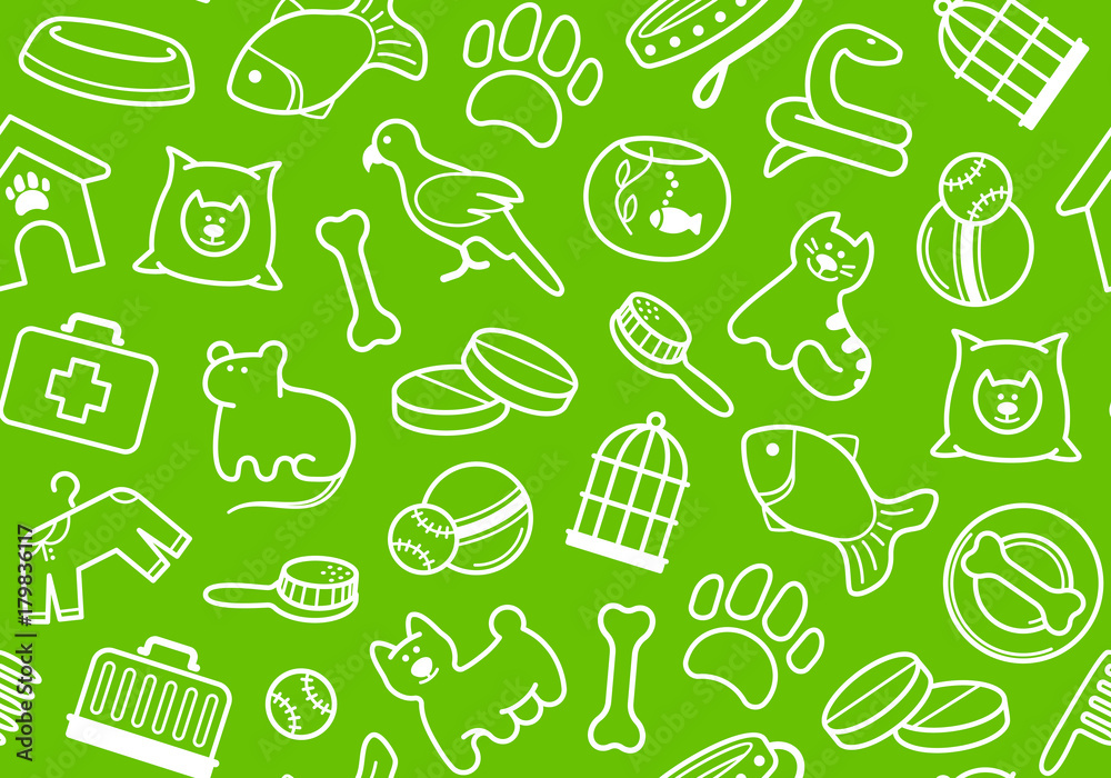 Pets care seamless background Pets care seamless background
