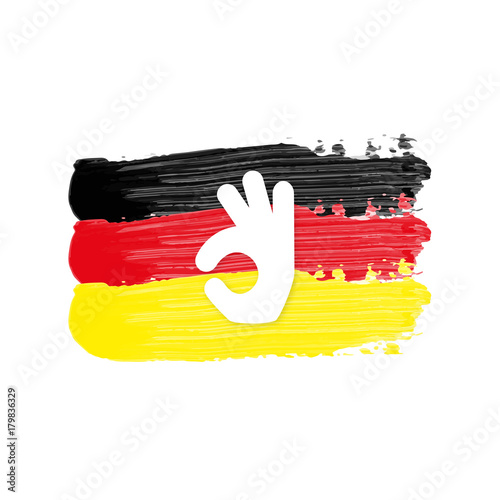 Deutschland Flagge mit Handzeichen - Exzellent