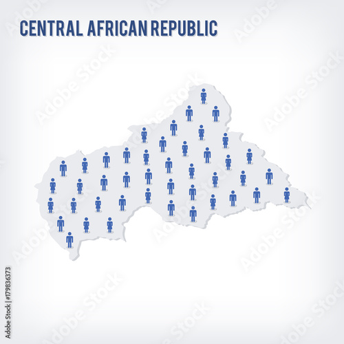 Vector people map of Central African Republic. The concept of population. photo