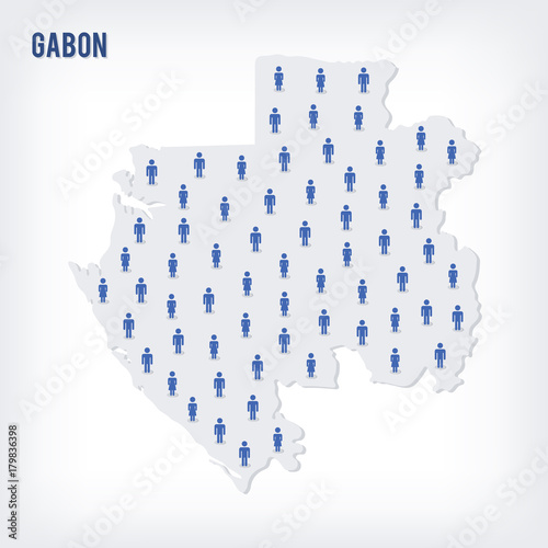 Vector people map of Gabon . The concept of population. photo