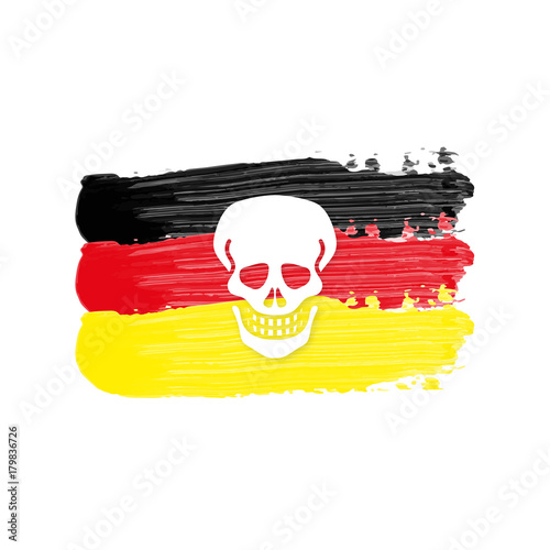 Deutschland Flagge mit Schädel