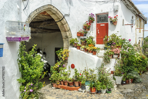 sight of the streets of the Portuguese city of Castelo de Vide.