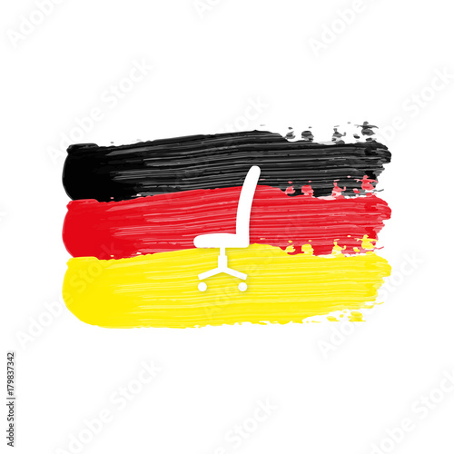 Deutschland Flagge mit Stuhl