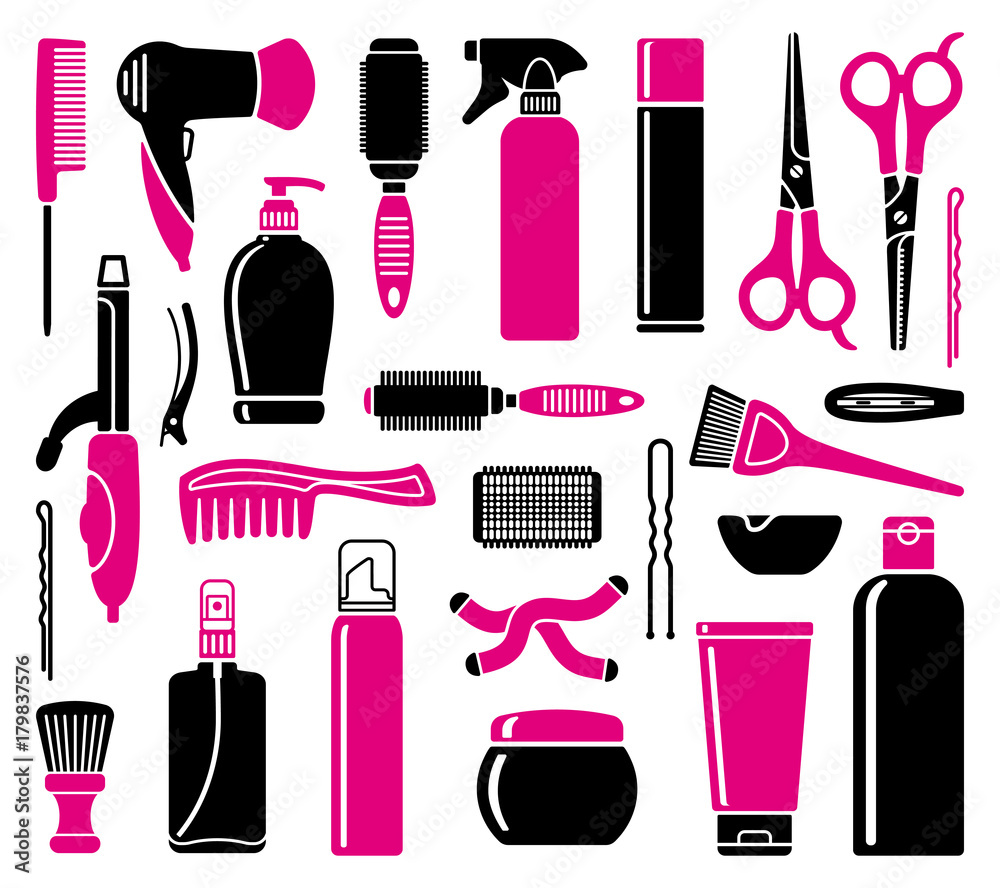 Fototapeta premium Set Of Hairdressing Accessories