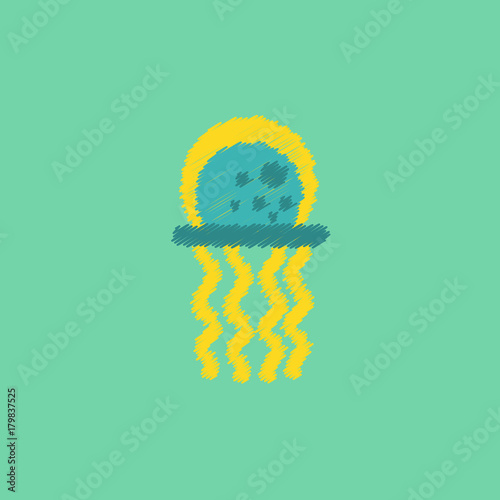 Jellyfish vector in Hatching style