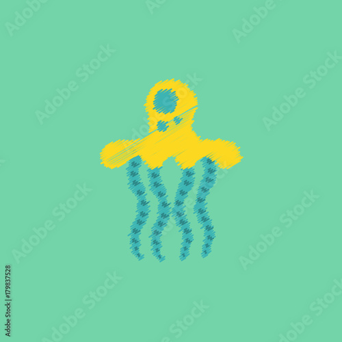 Jellyfish vector in Hatching style