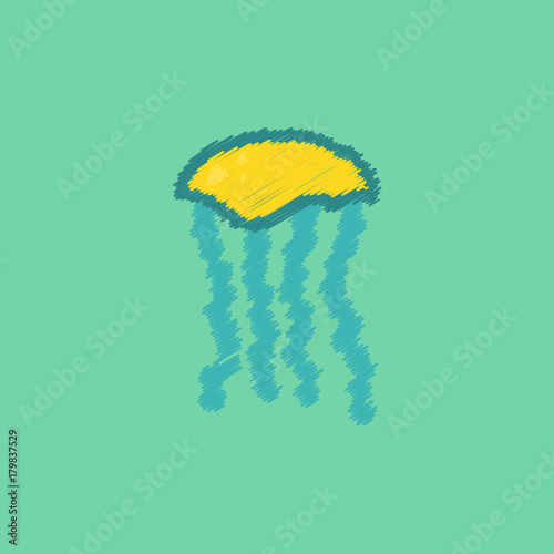 Jellyfish vector in Hatching style