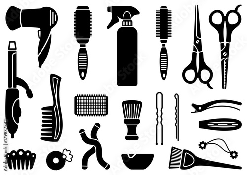 Hairdressers accessories. Vector illustration