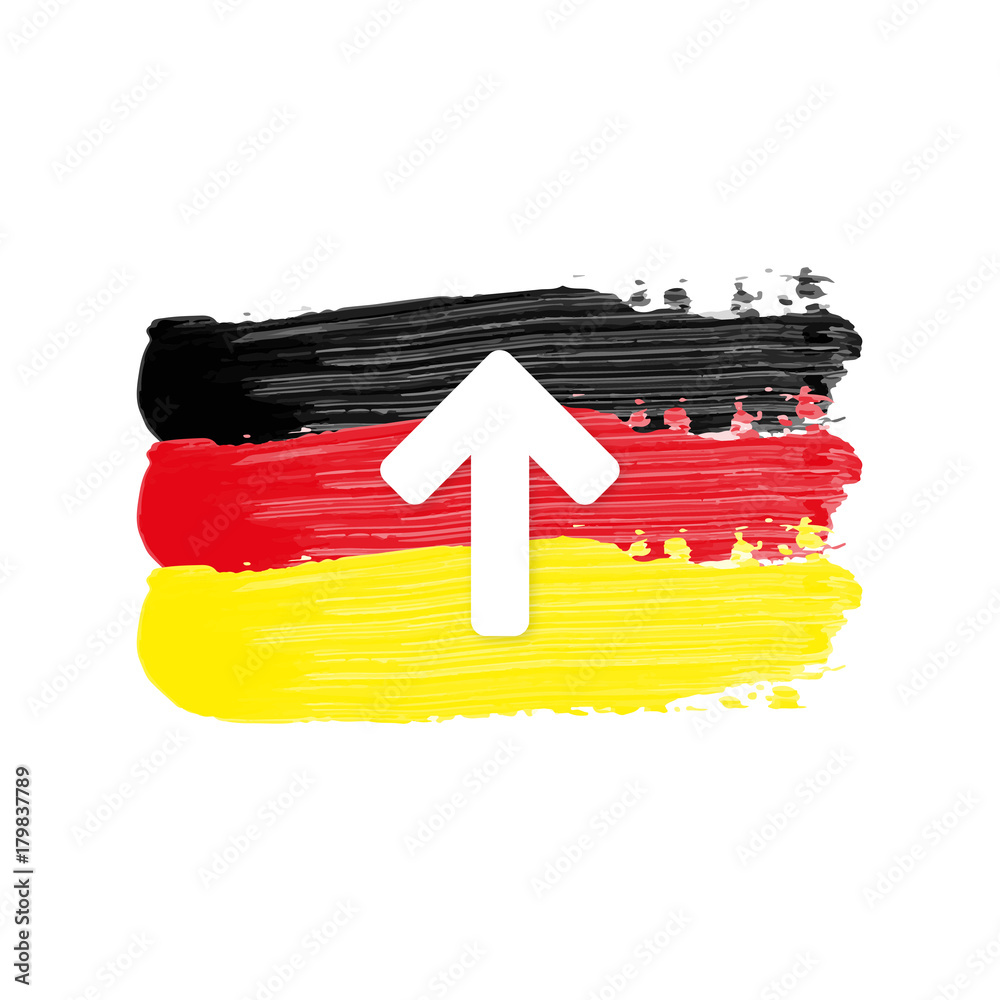 Obraz premium Deutschland Flagge mit Pfeil - oben