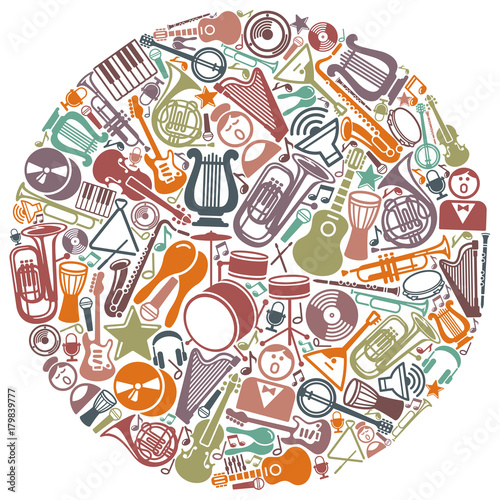 Circle from musical symbols