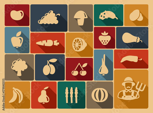 Vegetables and fruit icons