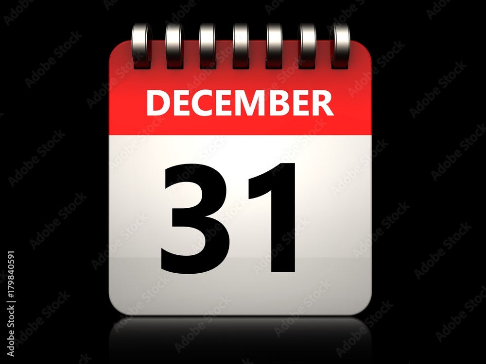 3d 31 december calendar