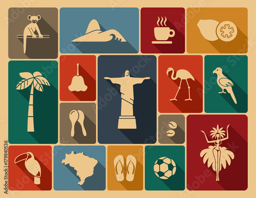 Brazilian icons. Vector illustration