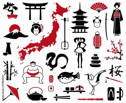 Japan icons. Vector illustration
