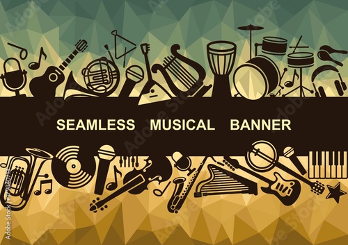 Banner with musical instruments