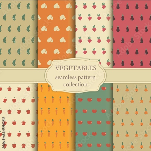 Seamless backgrounds of vegetables