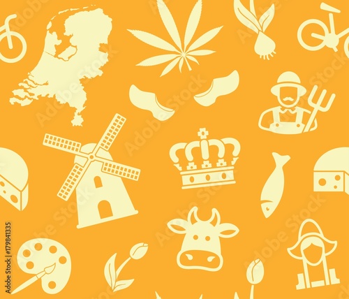 Seamless pattern on the theme of the Netherlands